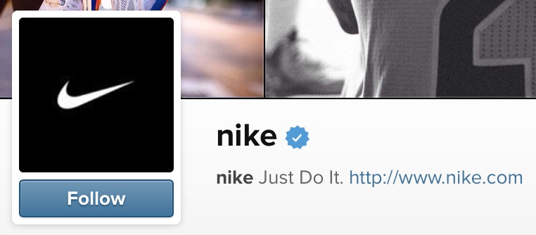 Галочка в Инстаграме Nike